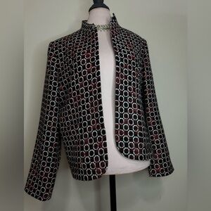 Austin ReedChic Black and Red Patterned Women's Jacket in size medium